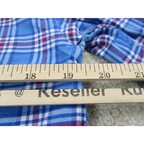 Vineyard Vines Shirt Boy Youth Extra Large 18 Blue Whale Flannel Plaid Button Up - Picture 8 of 10